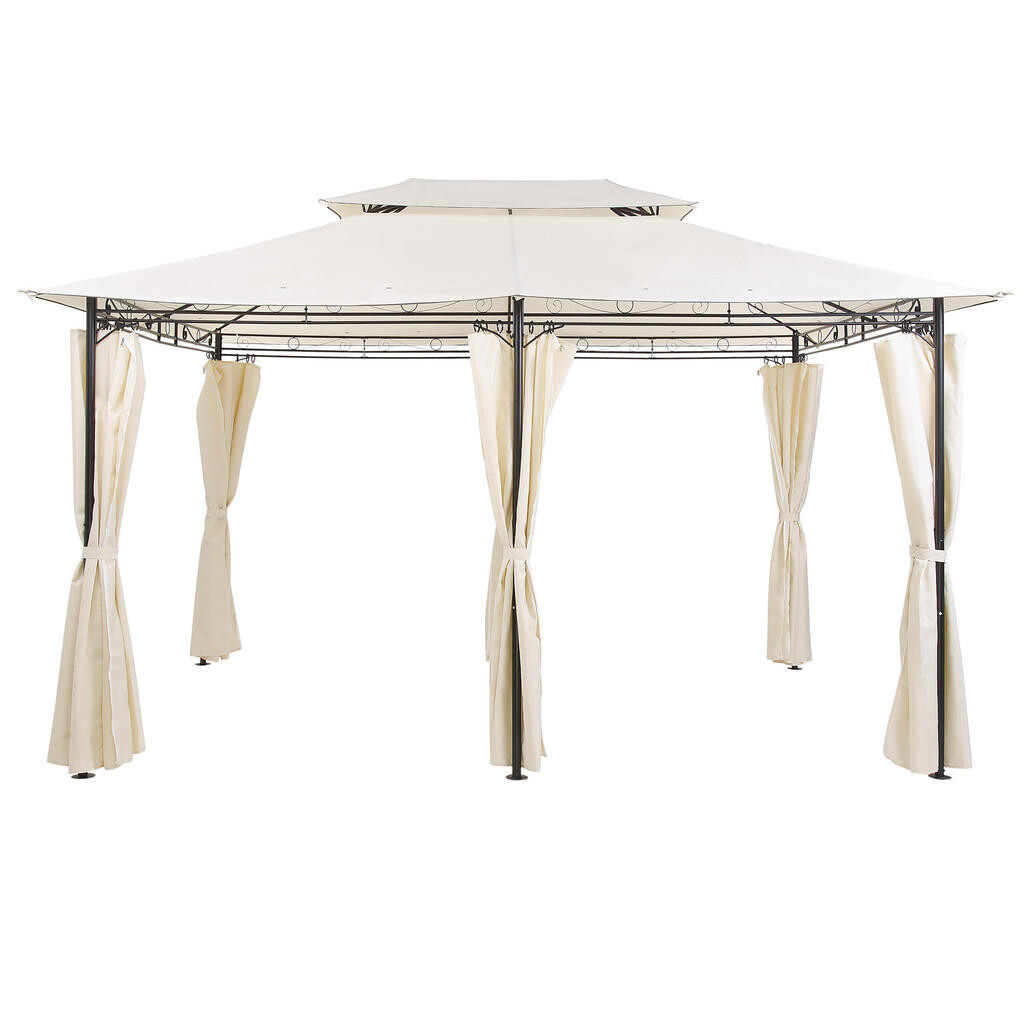 Beliani ZAHRADNÍ PAVILON Ocel béžový/černý obdélníkový 300/400 cm Colos