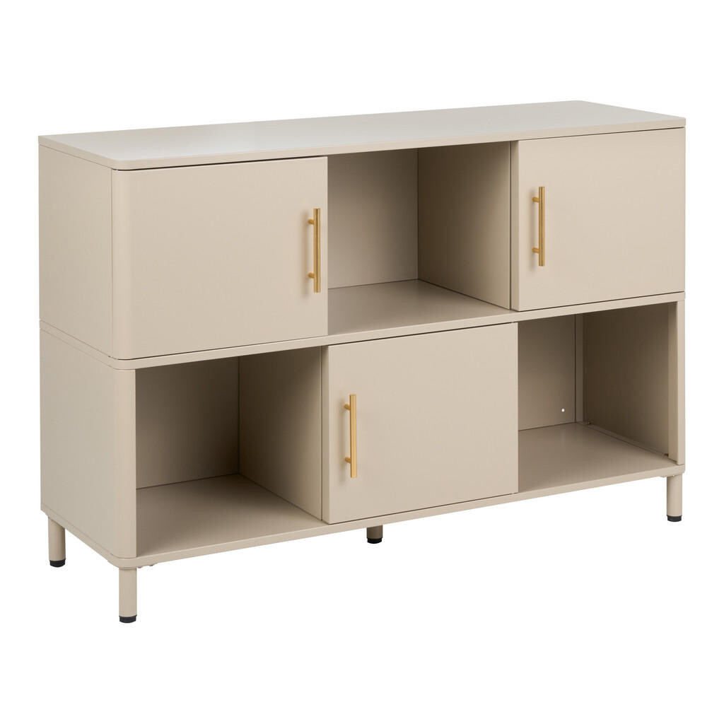 Beliani SIDEBOARD se 3 dveřmi Kov Béžový Ombura