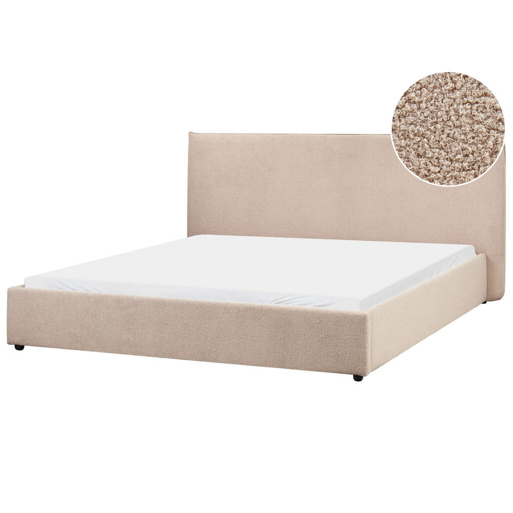 Beliani POSTEL s roštem 180/200 cm Taupe Lavaur