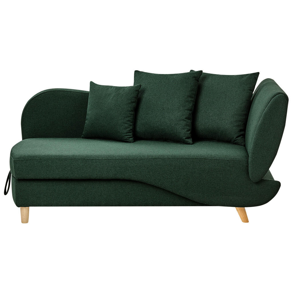 Beliani ČALOUNĚNÉ lehátko chaise longue pravostranné Zelené Meri