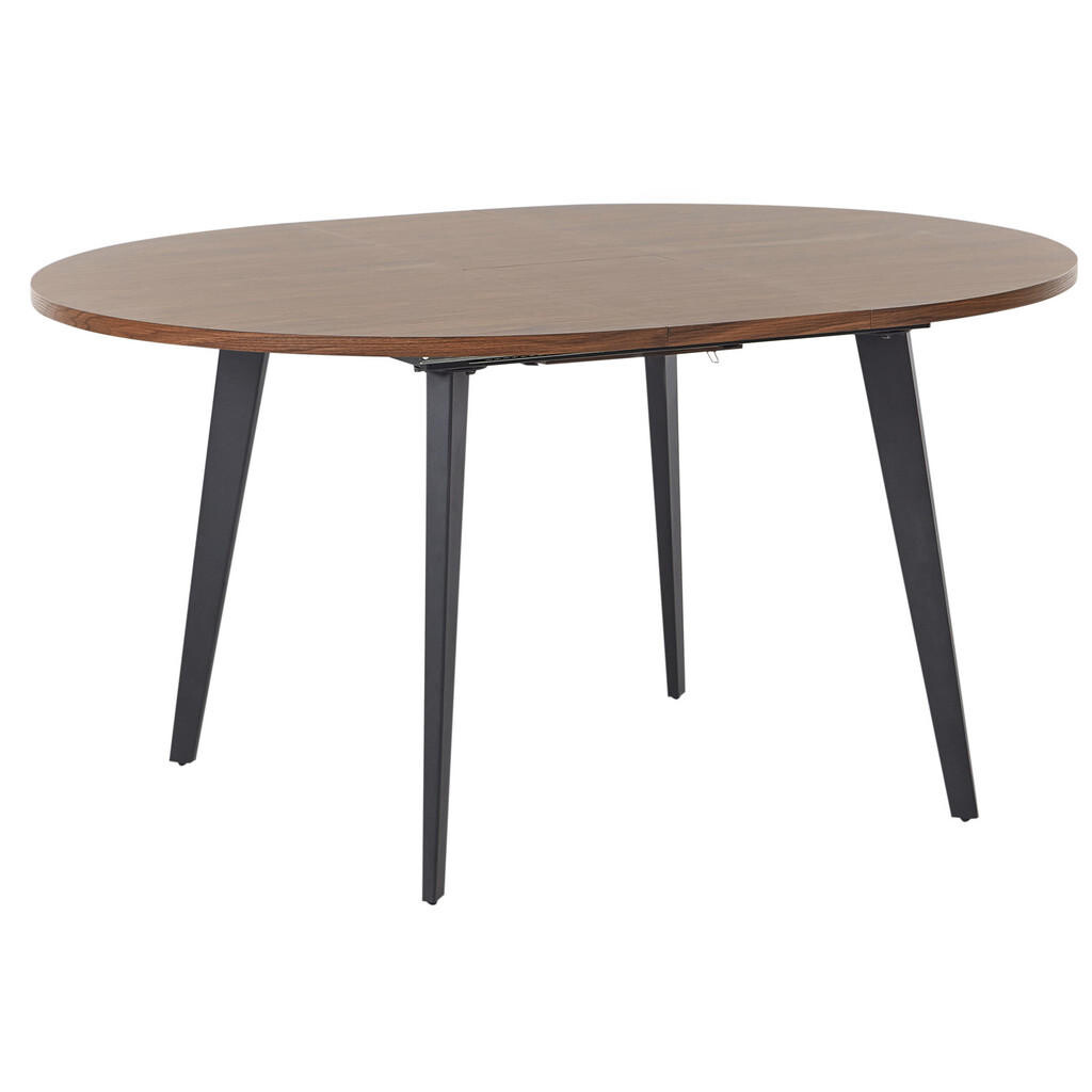 Beliani ROZKLÁDACÍ JÍDELNÍ STŮL 120/150-120 cm Tmavší Odstín dřeva/Černý Bovina