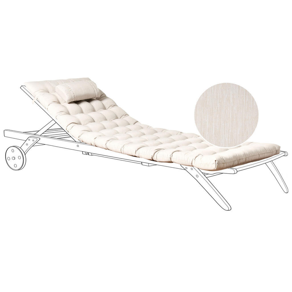 Beliani POLSTROVÁNÍ na lehátko Světle béžové 56/192 cm Cesana Premium