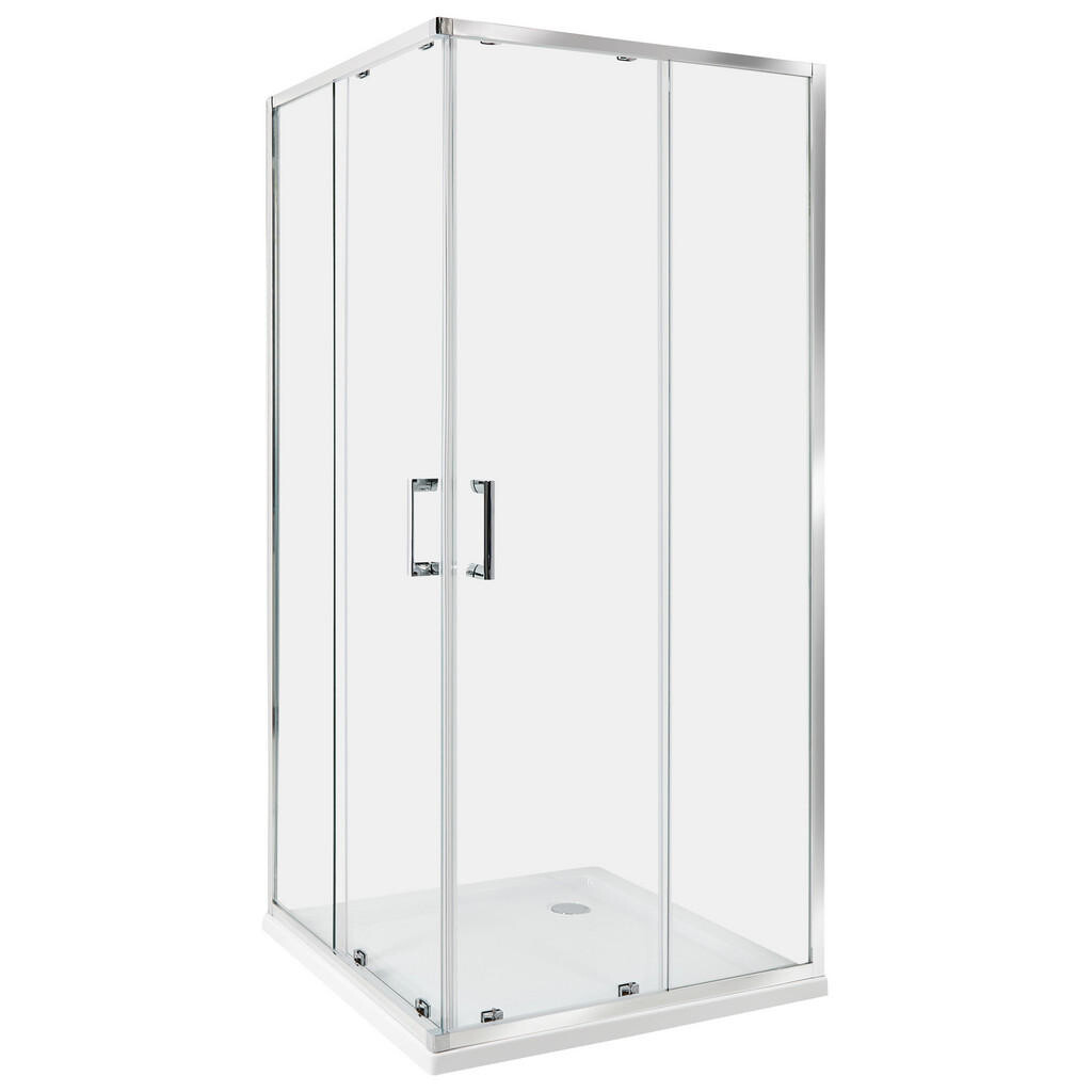 Beliani SPRCHOVÝ KOUT 90/90/185 cm Stříbrný Tela
