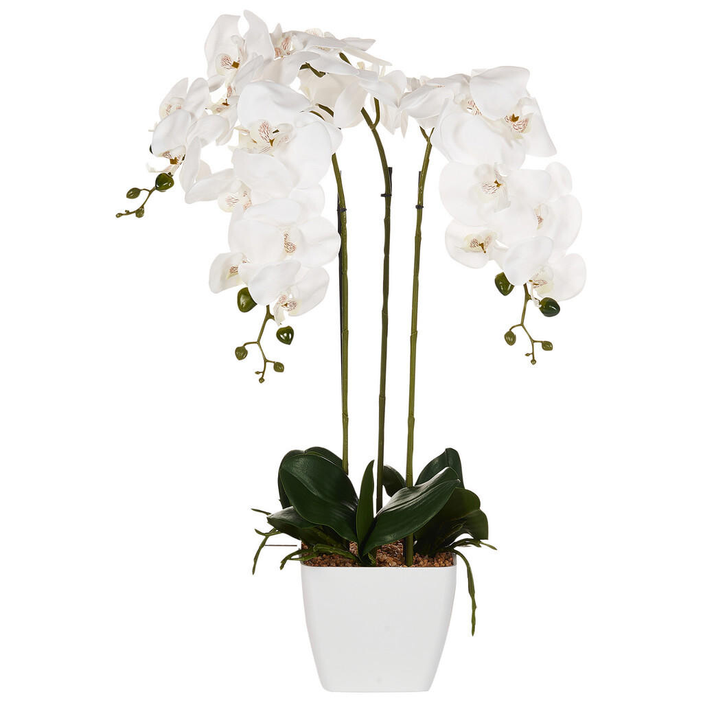 Beliani UMĚLÁ Pokojová rostlina 59 cm Zelená/Bílá Orchid