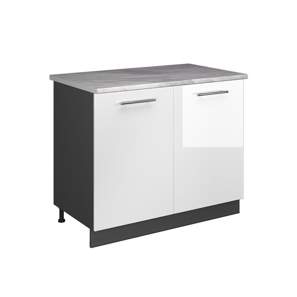 Vicco SKŘÍŇKA POD DŘEZ Fame-Line, Bílá vysoký lesk/Antracit, 100 cm, PD Mramor
