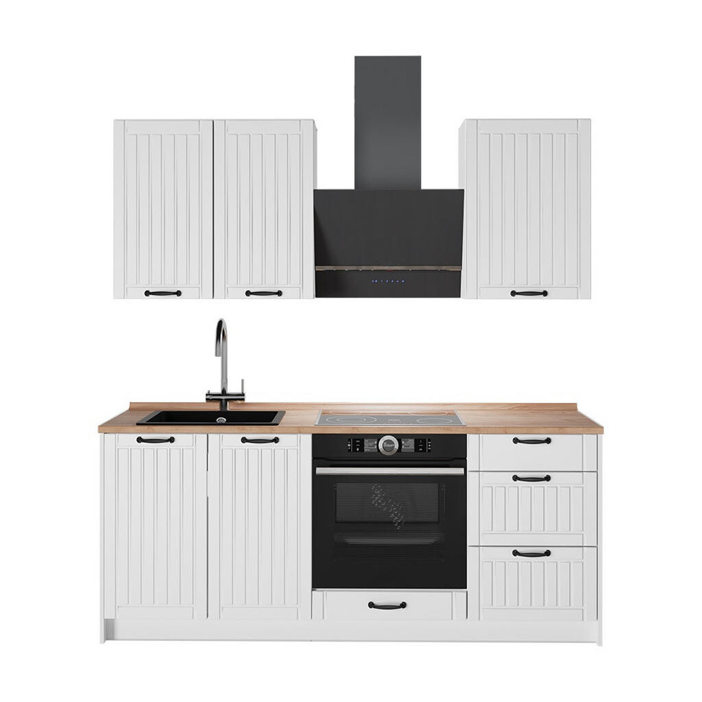 Vicco JEDNOTKOVÁ KUCHYNĚ Fame-Line, Bílý venkovský dům/Bílá, 190 cm, PD Dub