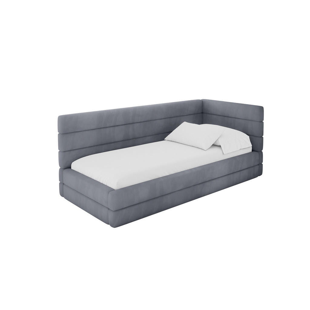ALTDECOR JEDNOLŮŽKOVÁ POSTEL pro mládež s úložným prostorem, vlevo - BEMY 90x200 šedá