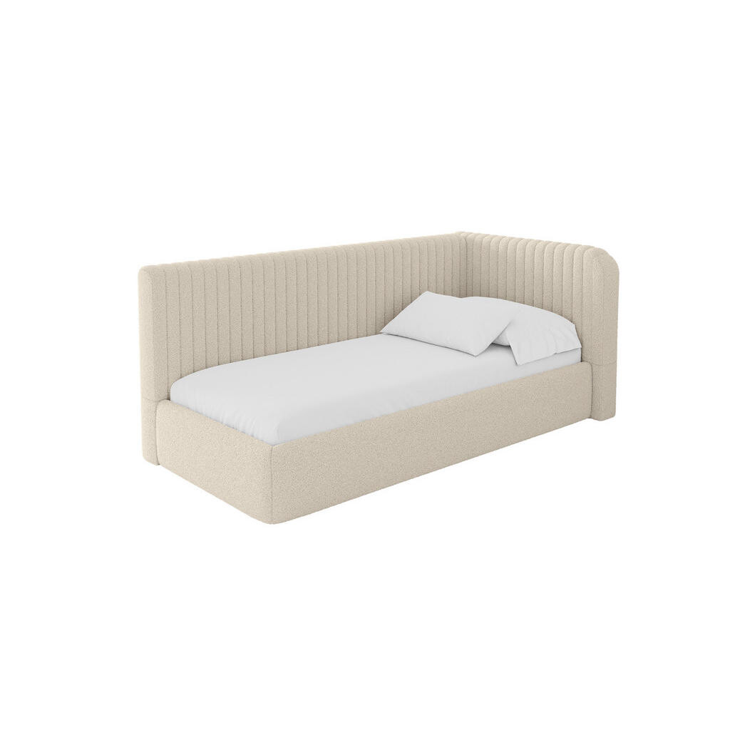 ALTDECOR JEDNOLŮŽKOVÁ POSTEL pro mládež s úložným prostorem a matrací H3/H4, vlevo - AURY 100x200 tmavě béžová