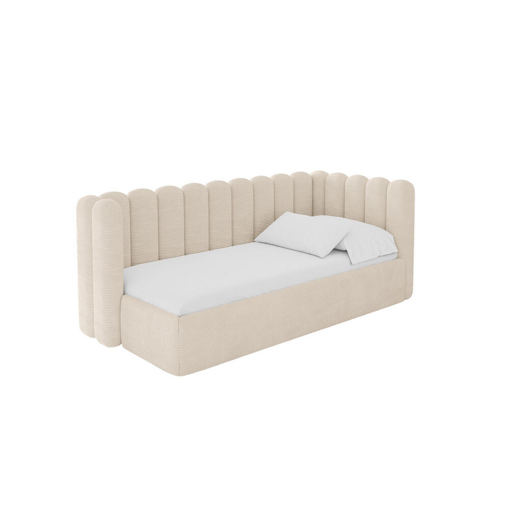 ALTDECOR JEDNOLŮŽKOVÁ POSTEL pro mládež s úložným prostorem, vlevo - HUGY 90x200 béžová