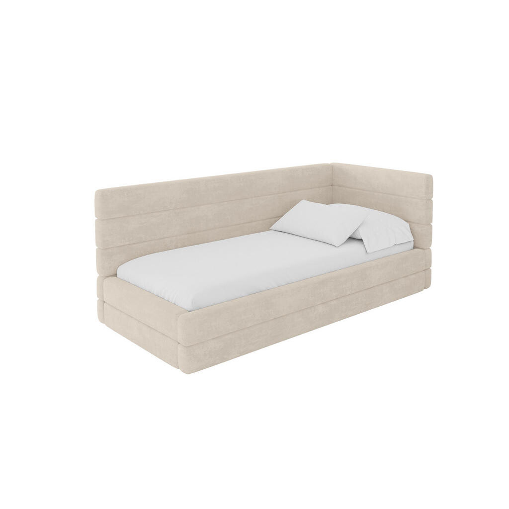 ALTDECOR JEDNOLŮŽKOVÁ POSTEL pro mládež s úložným prostorem, vlevo - BEMY 80x200 béžová