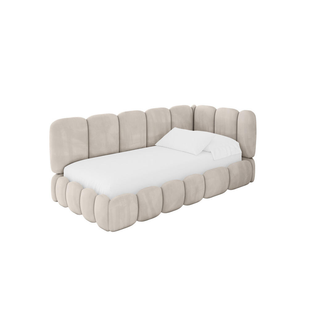 ALTDECOR JEDNOLŮŽKOVÁ POSTEL pro mládež s úložným prostorem, vlevo - AVRY 80x200 béžová
