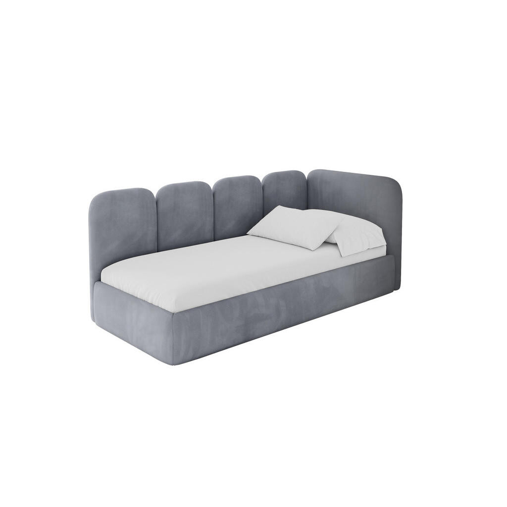 ALTDECOR JEDNOLŮŽKOVÁ POSTEL pro mládež s úložným prostorem a matrací H3/H4, vlevo - VELY 90x200 šedá