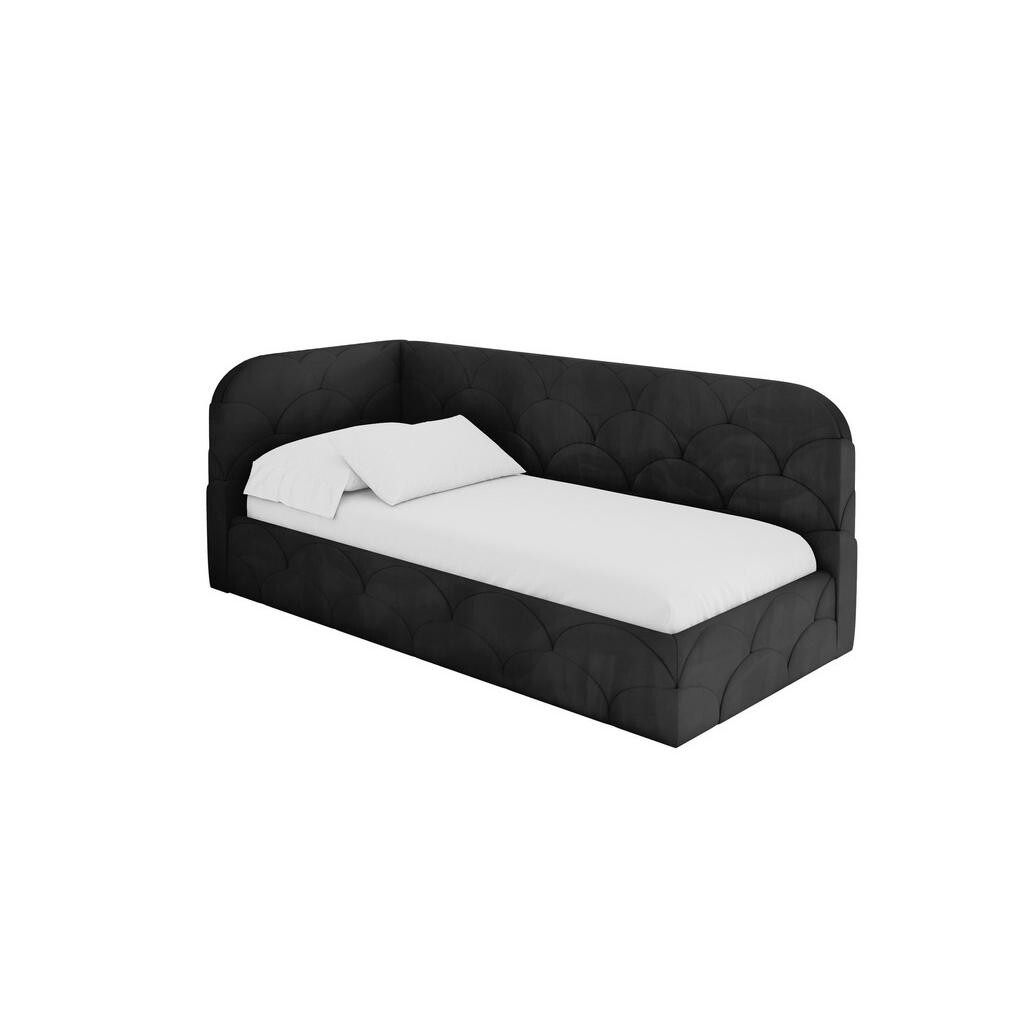 ALTDECOR JEDNOLŮŽKOVÁ POSTEL pro mládež s úložným prostorem, vpravo - ELRY 80x200 černá