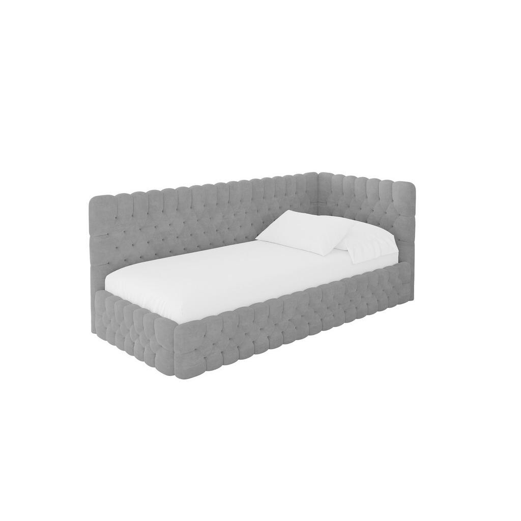 ALTDECOR JEDNOLŮŽKOVÁ POSTEL pro mládež s úložným prostorem, vlevo - MULY 90x200 šedá