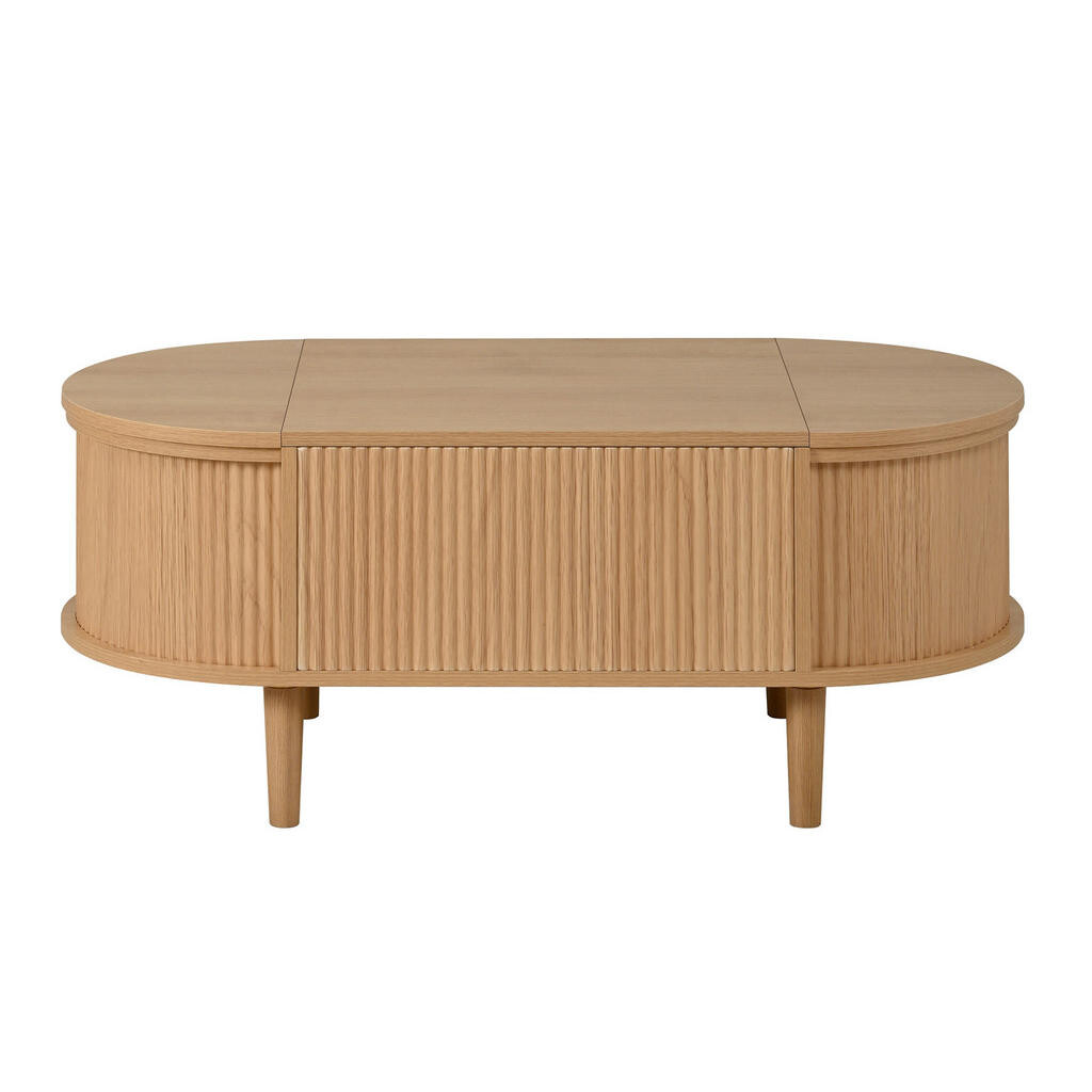 OKWISH KONFERENČNÍ stolek 100/48/53,5 cm dubový z MDF s úložným prostorem a zvedací deskou