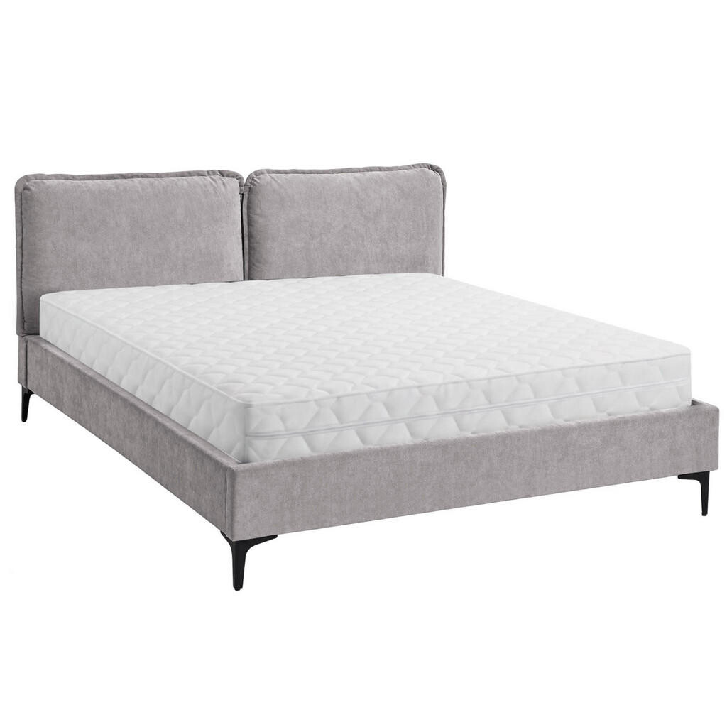 Beautysofa ČALOUNĚNÁ POSTEL Sombra, manželská postel 160x200 cm s taštičkovou matrací 26 cm, žinylková látka, šedá