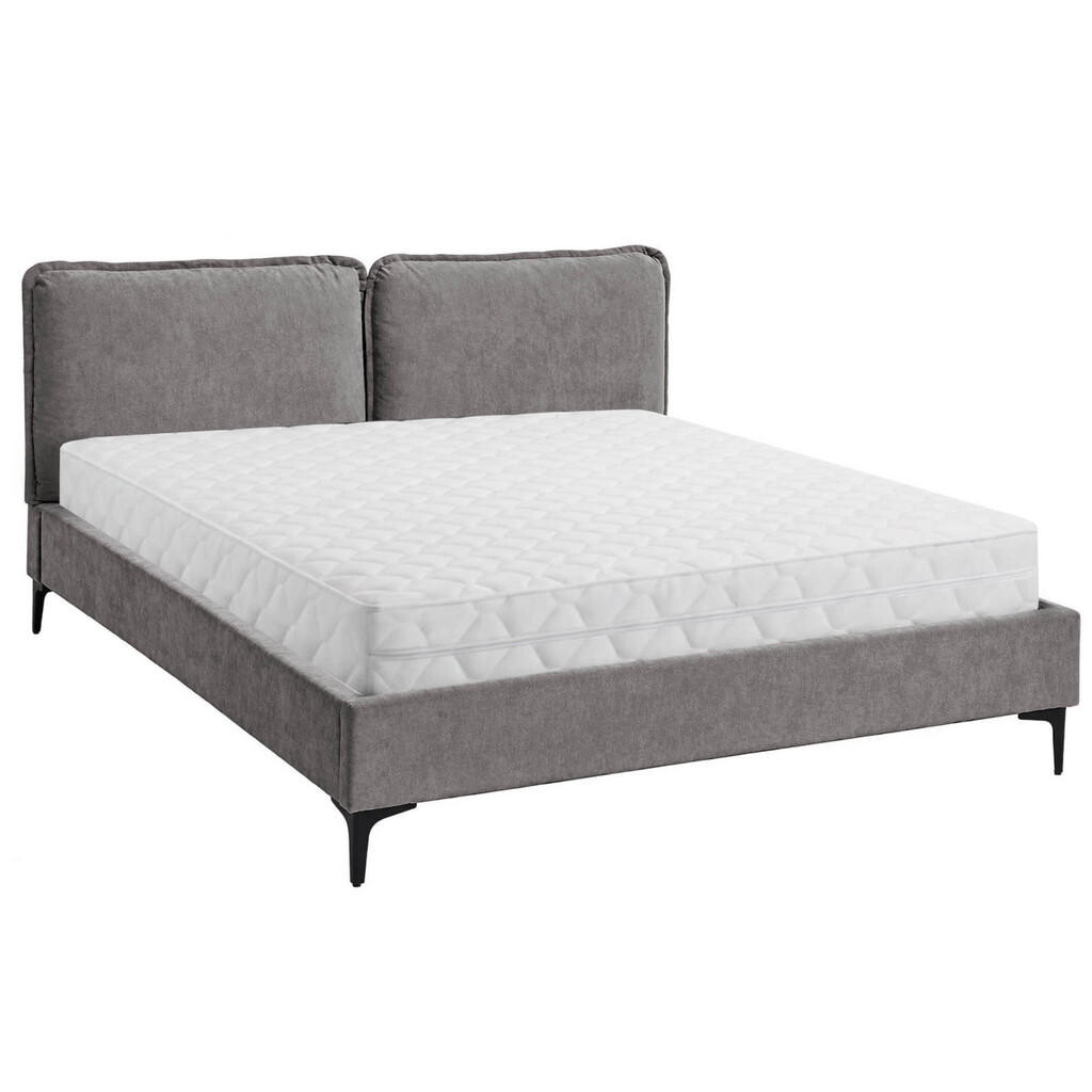 Beautysofa ČALOUNĚNÁ POSTEL Sombra, manželská postel 160x200 cm s taštičkovou matrací 26 cm, žinylková látka, tmavě šedá