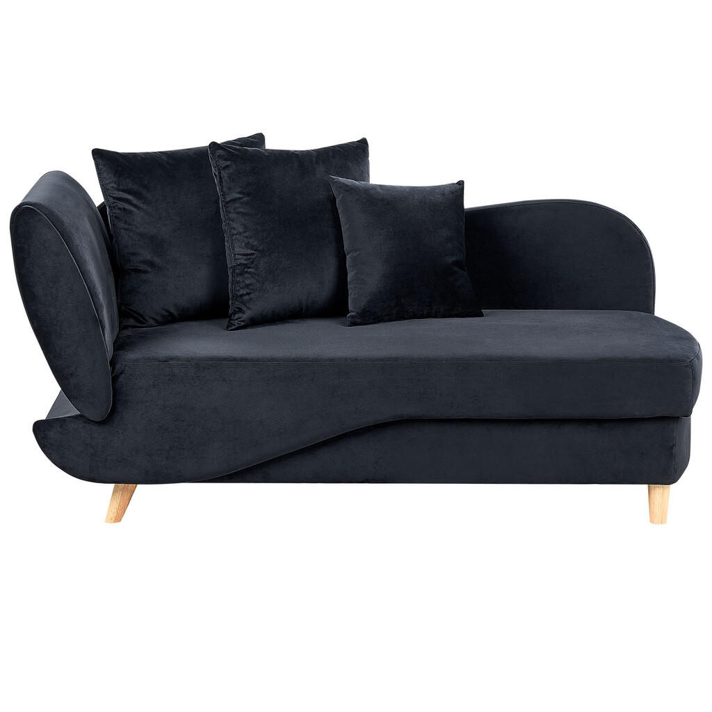 Beliani ČALOUNĚNÉ lehátko chaise longue levostranné Černé Meri