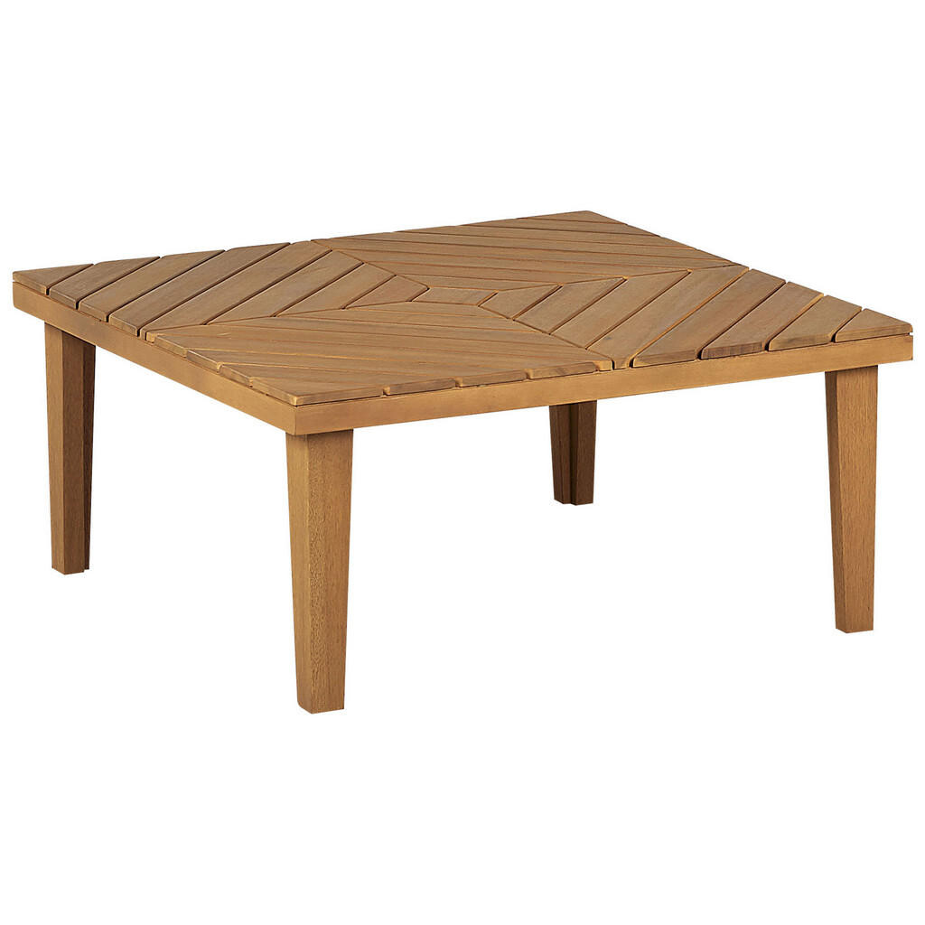 Beliani ZAHRADNÍ Přístavný stolek Akáciové dřevo světle hnědý 70/70 cm Baratti