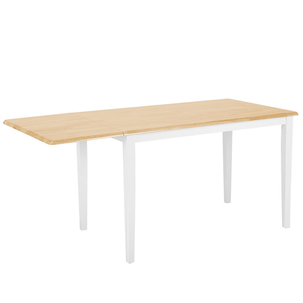 Beliani JÍDELNÍ STŮL 120-160/75/74 cm Bílý, Světle hnědý Obdélníkový Louisiana