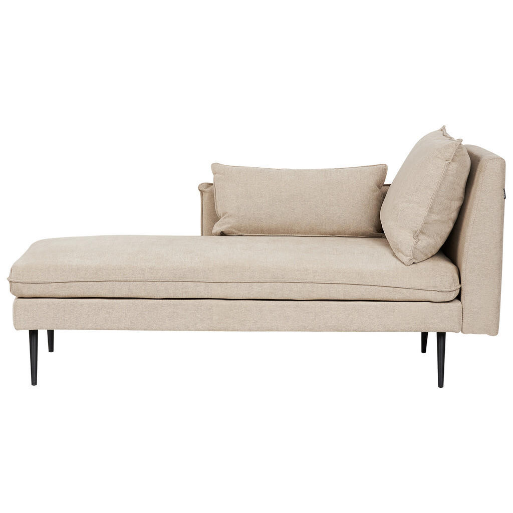 Beliani ČALOUNĚNÉ lehátko chaise longue pravostranné Béžové Yerres