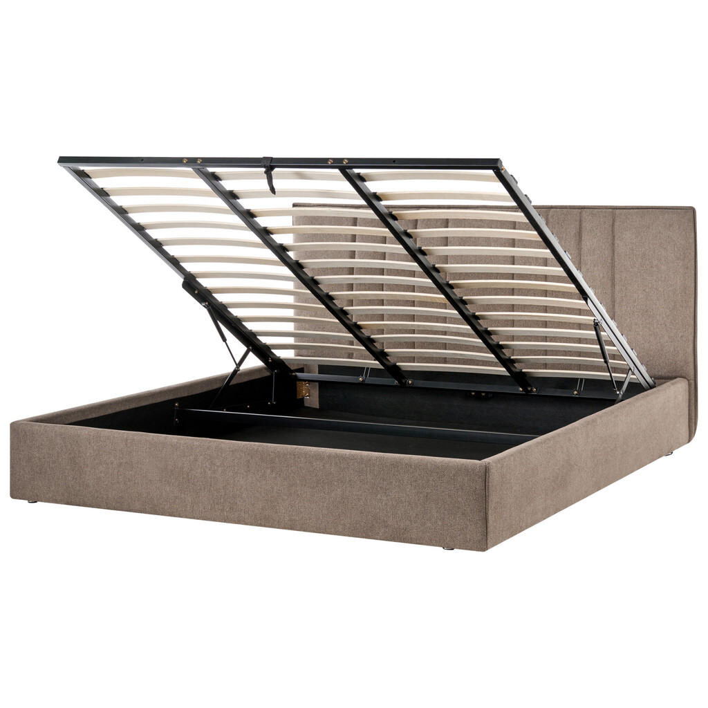 Beliani POSTEL s úložným prostorem 180/200 cm Taupe Tarascon