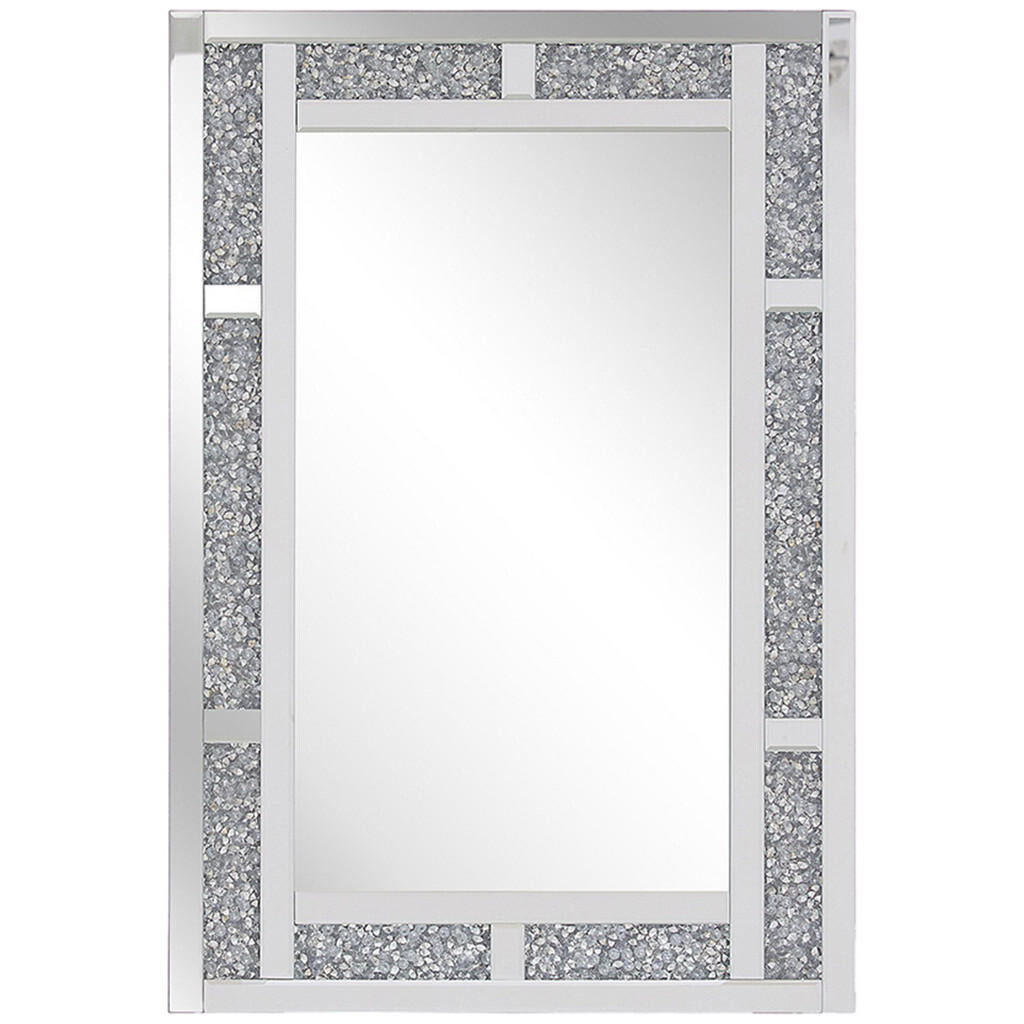 Beliani NÁSTĚNNÉ ZRCADLO stříbrné 60/90 cm Glitzer-Effekt Avrille