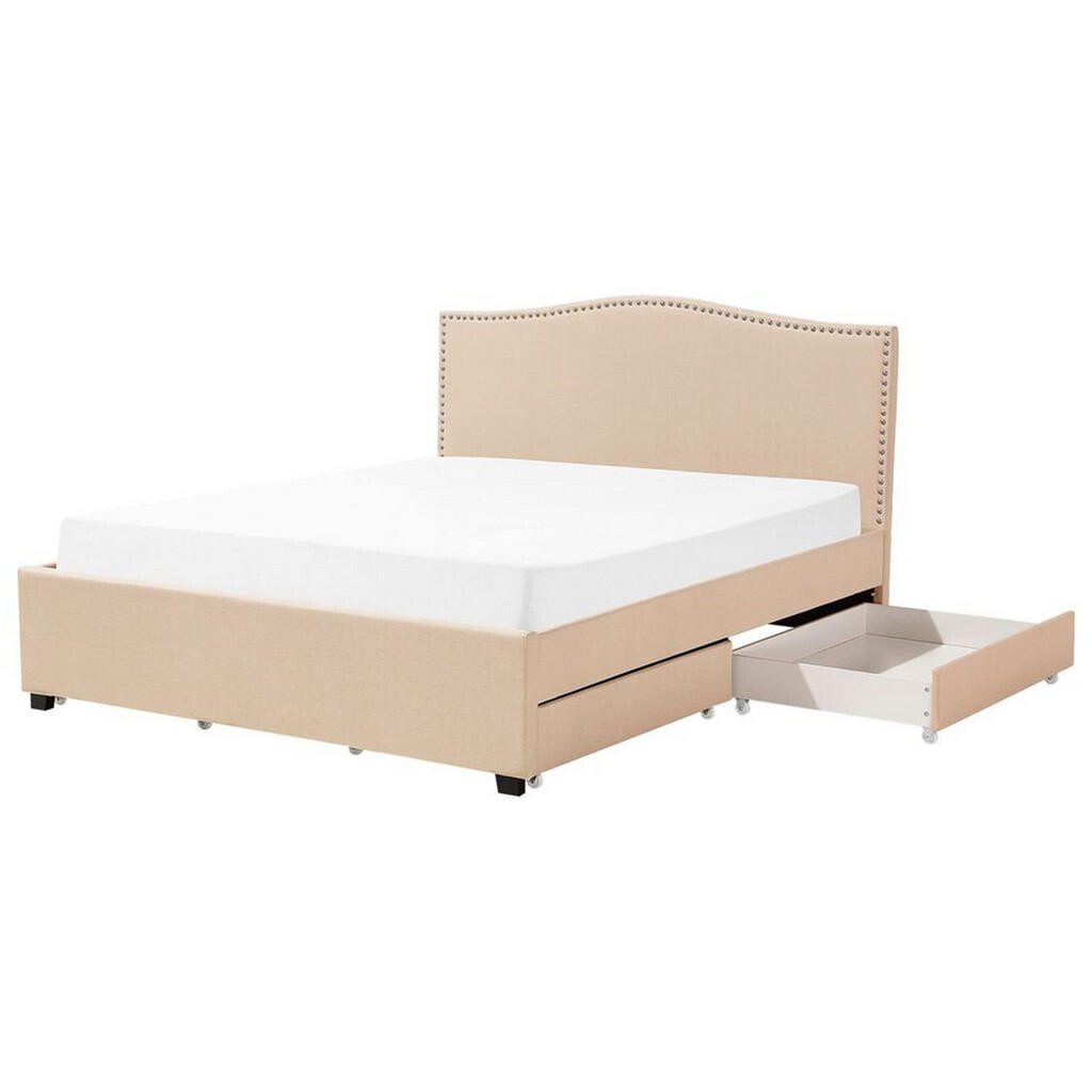 Beliani ČALOUNĚNÁ POSTEL 180/200 cm Béžová Montpellier
