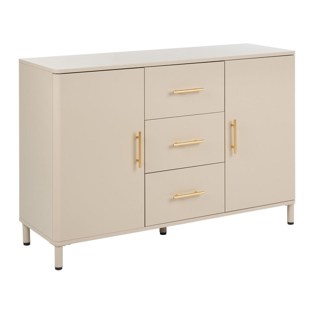 Beliani SIDEBOARD s zásuvkami Kov Béžový Ombura