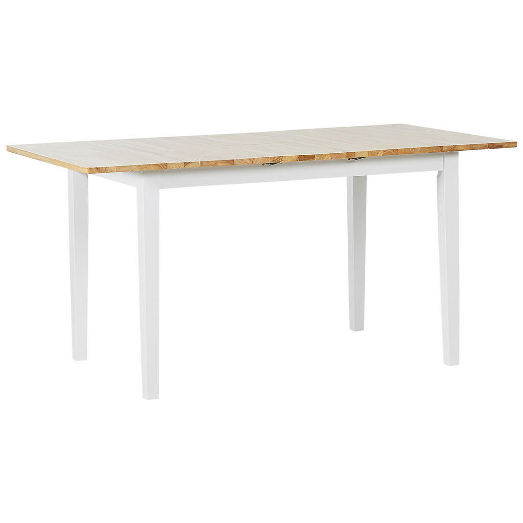 Beliani JÍDELNÍ STŮL 120-150/80/74 cm Světle hnědý, Bílý Obdélníkový Houston