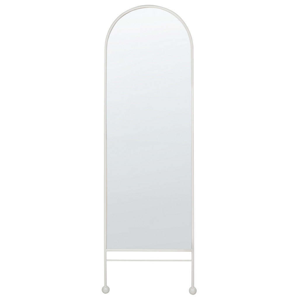 Beliani NÁSTĚNNÉ ZRCADLO Kov bílé 45/145 cm Jarnages