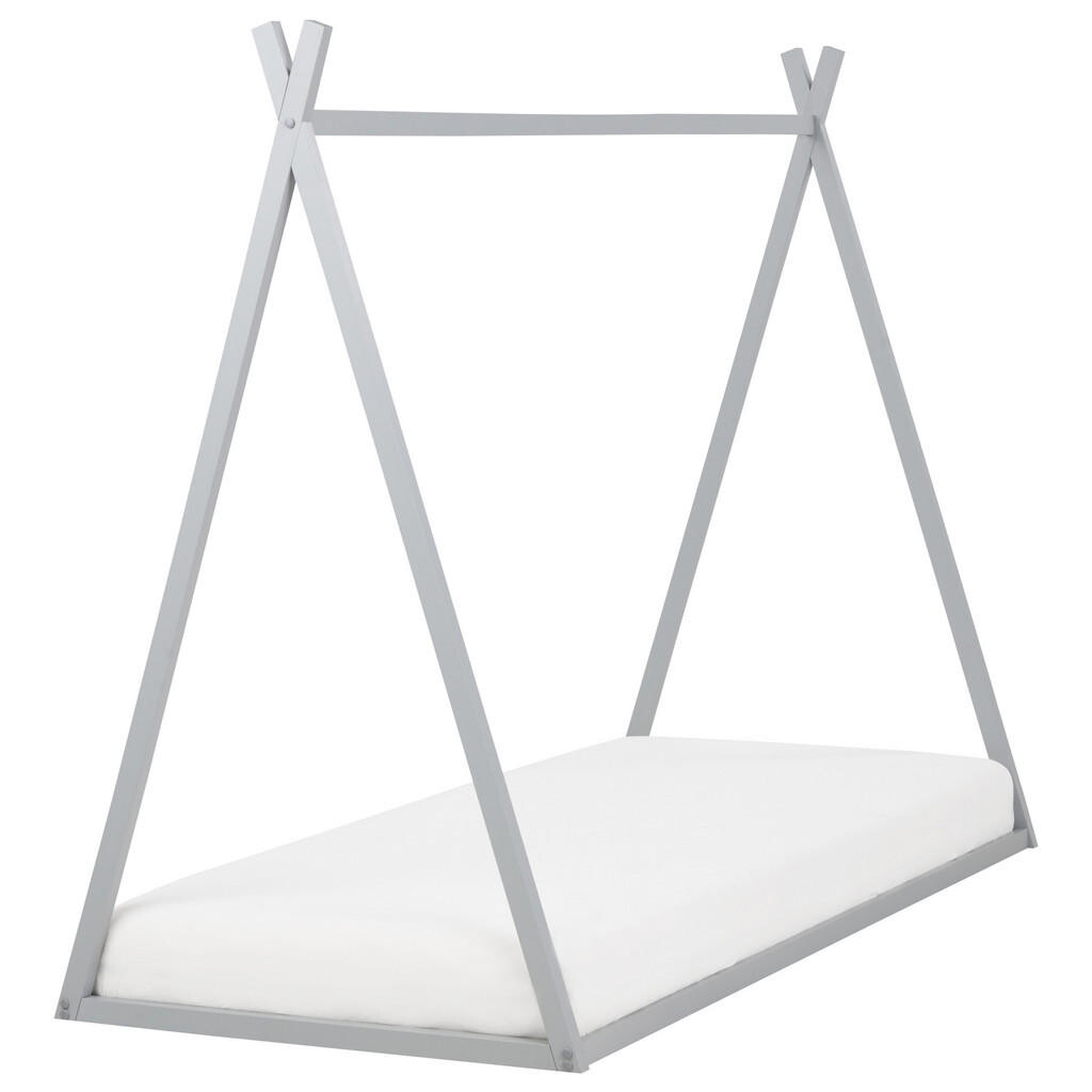 Beliani DĚTSKÁ POSTEL Šedá 90-200 cm Saurat