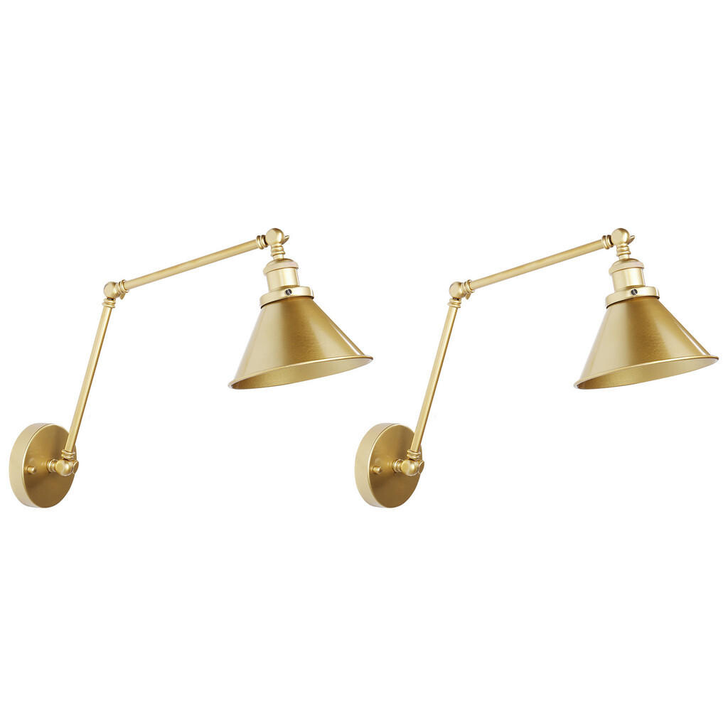 Beliani NÁSTĚNNÁ LAMPA sada 2 ks Zlatá Narva