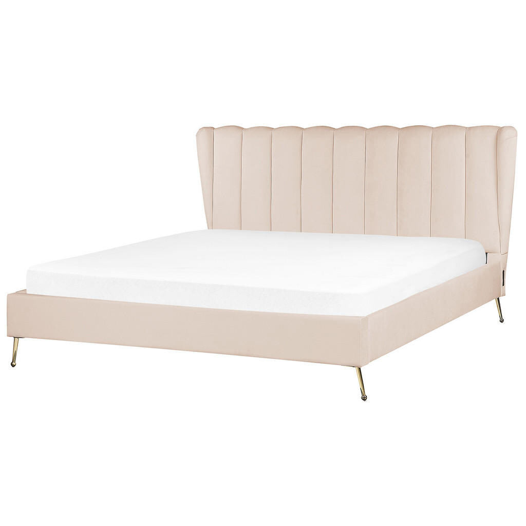 Beliani ČALOUNĚNÁ POSTEL 180/200 cm Béžová Miribel