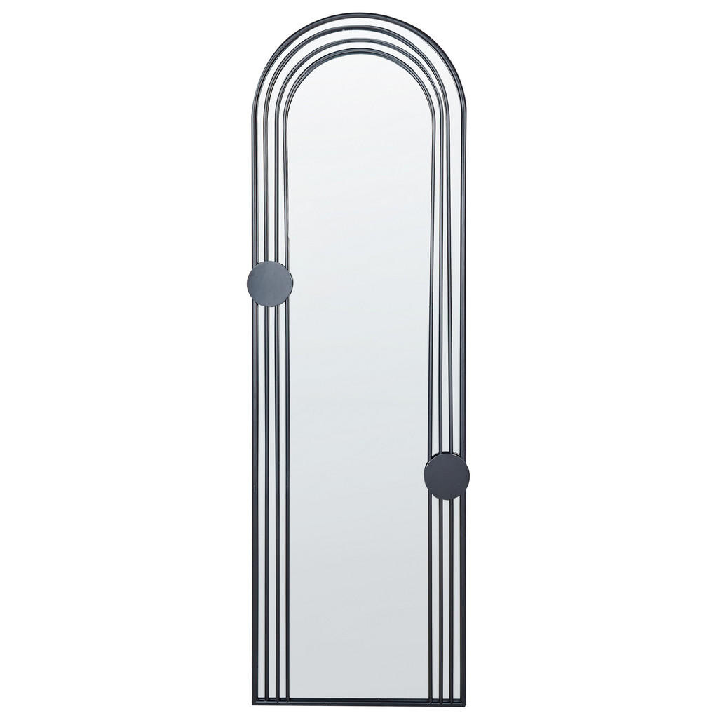 Beliani NÁSTĚNNÉ ZRCADLO černé Kov 45/146 cm Ajain