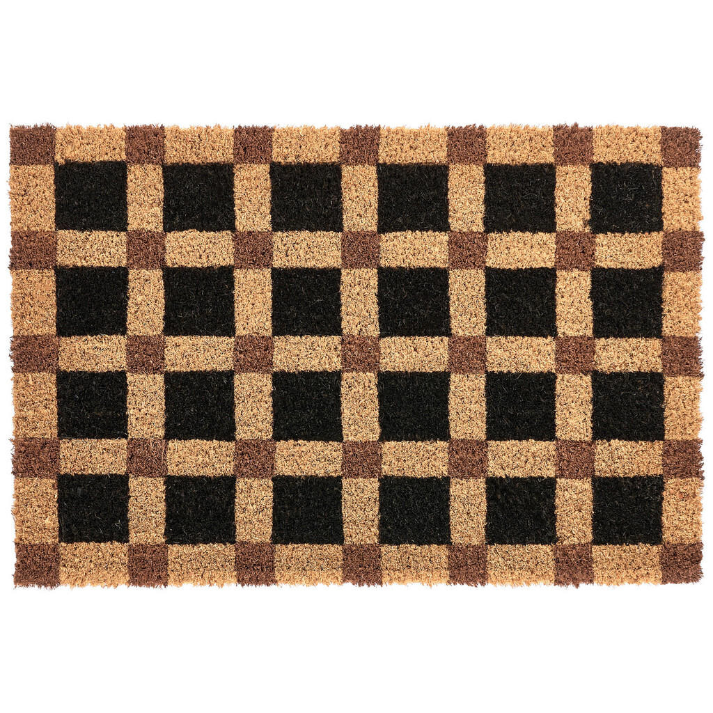 Beliani ROHOŽKA Béžová/Černá 60/90 cm Kokosová vlákna Villasis