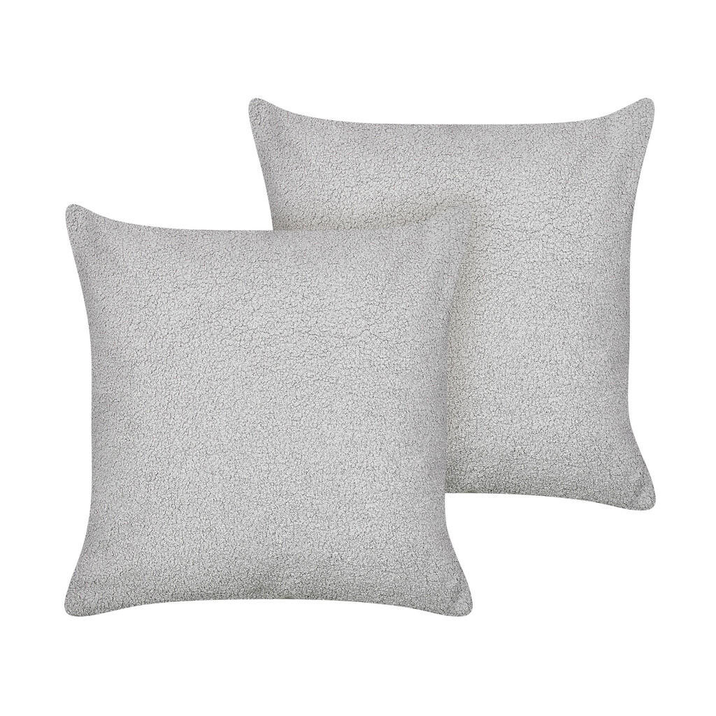 Beliani DEKORATIVNÍ polštář sada 2 ks Šedý 45/45 cm Leuzea