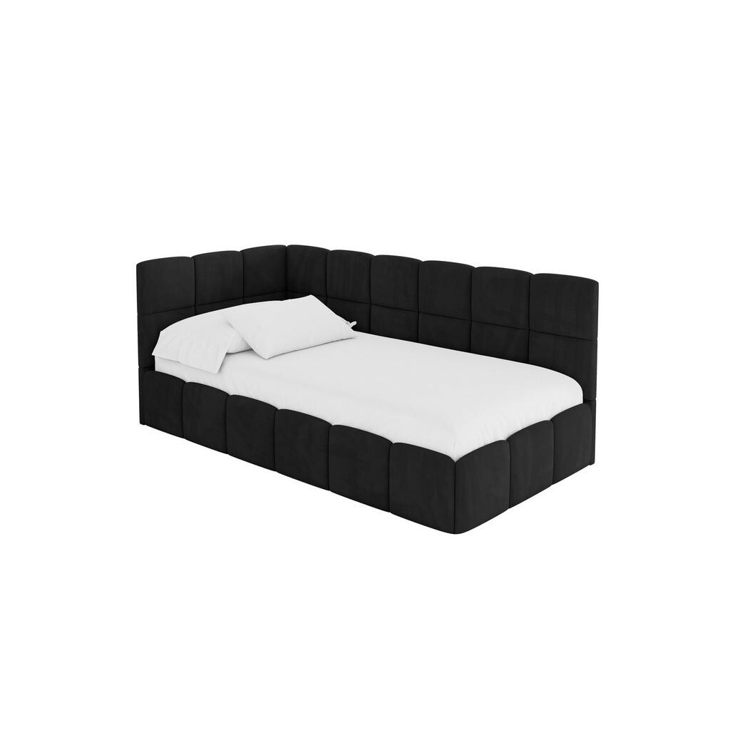 ALTDECOR JEDNOLŮŽKOVÁ POSTEL pro mládež s úložným prostorem vpravo, bez matrace - LIVY 100x200 černá