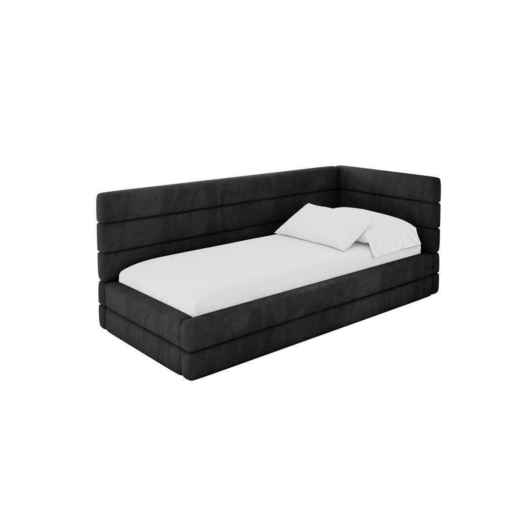 ALTDECOR JEDNOLŮŽKOVÁ POSTEL pro mládež s úložným prostorem, vlevo - BEMY 80x200 černá
