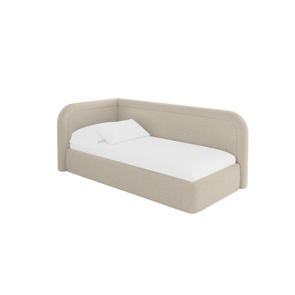 ALTDECOR JEDNOLŮŽKOVÁ POSTEL pro mládež s úložným prostorem a matrací H3/H4, vpravo - JOVY 80x200 tmavě béžová