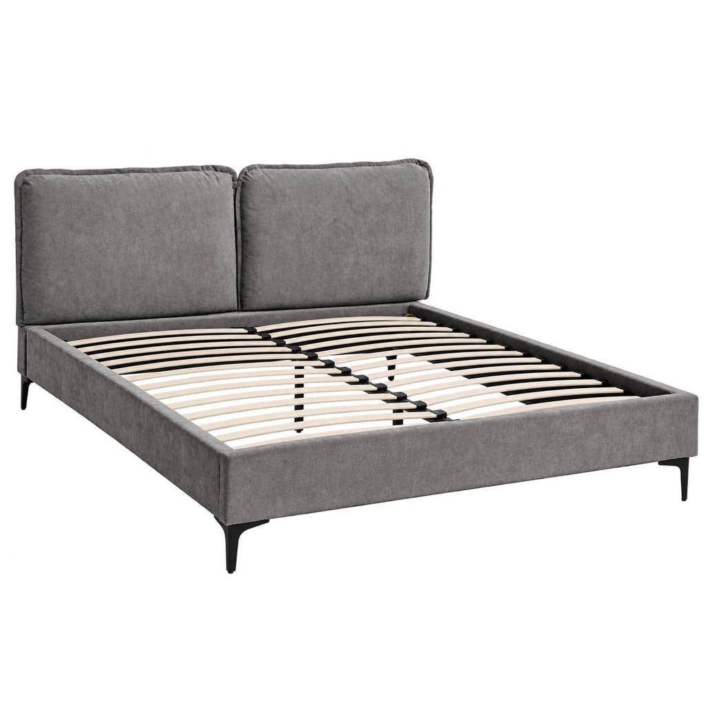 Beautysofa ČALOUNĚNÁ POSTEL Sombra, manželská postel 160x200 cm bez matrace, žinylková látka, tmavě šedá