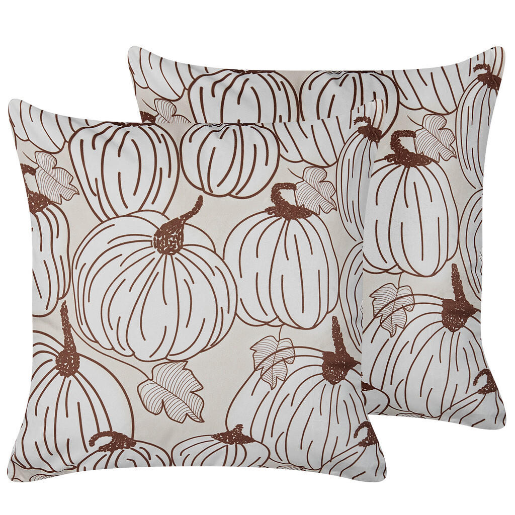 Beliani DEKORATIVNÍ POLŠTÁŘ sada 2 ks Béžový 45/45 cm Gourd