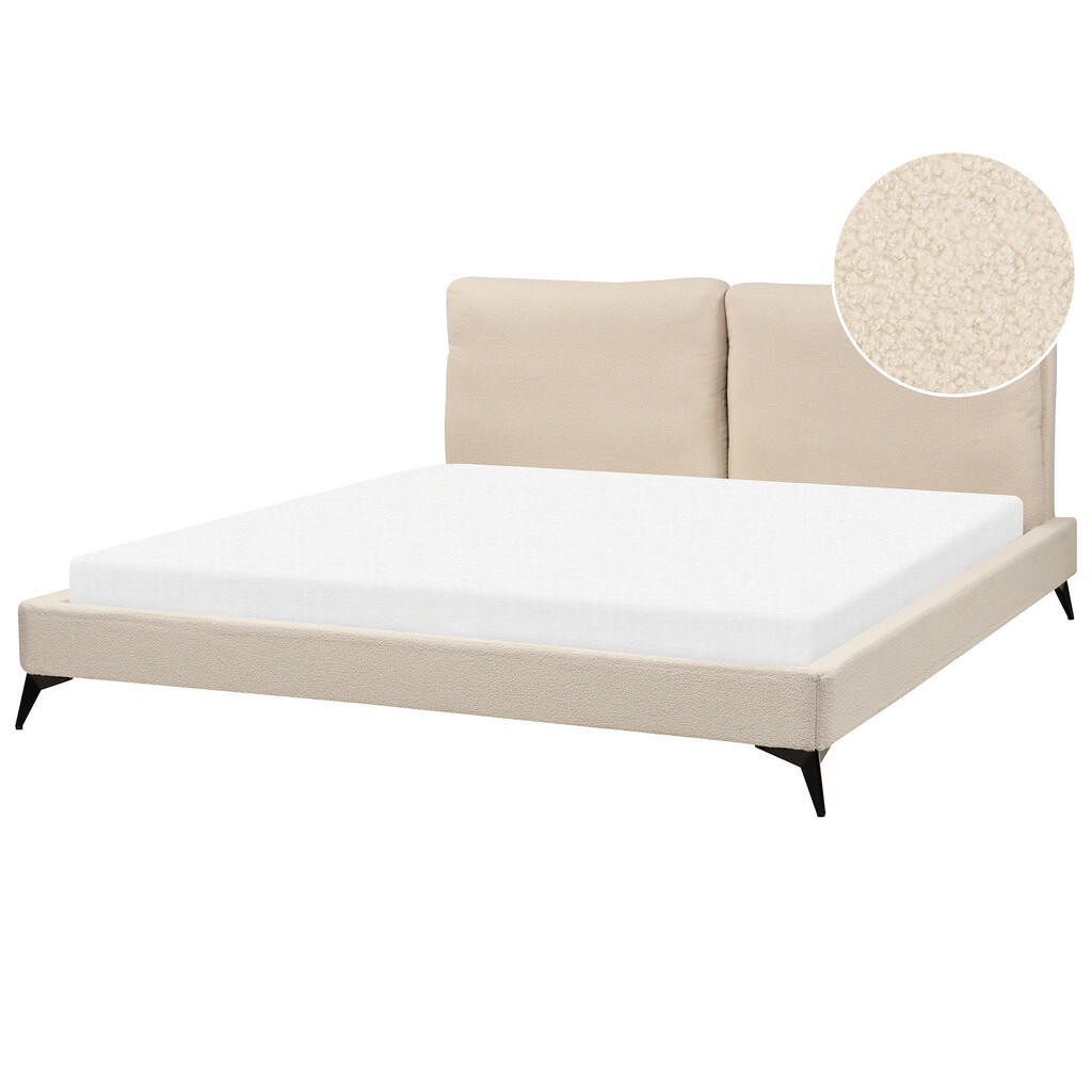 Beliani ČALOUNĚNÁ POSTEL 180/200 cm Světlá Béžová Melle