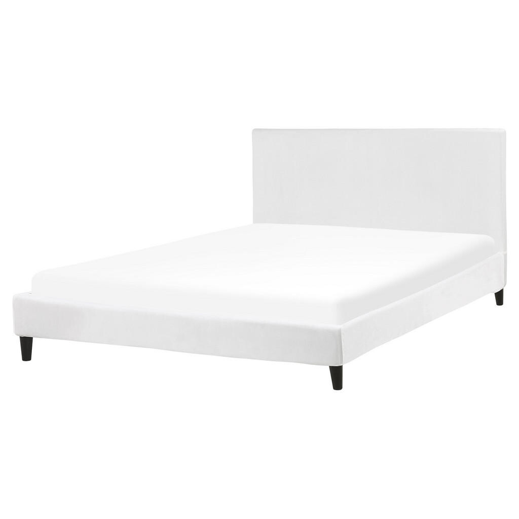 Beliani ČALOUNĚNÁ POSTEL 160/200 cm Bílá Fitou