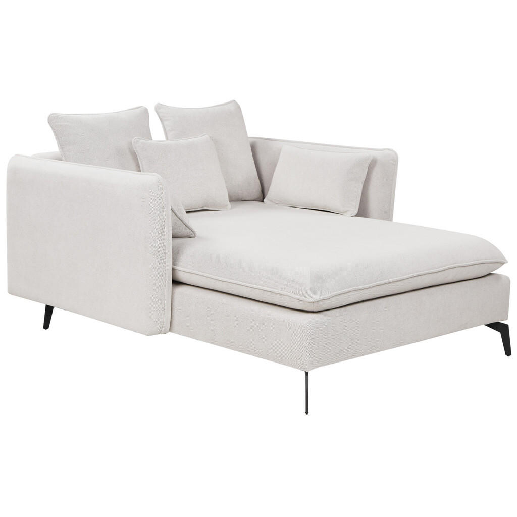 Beliani ČALOUNĚNÉ LEHÁTKO CHAISE LONGUE světle béžové/černé Charmes
