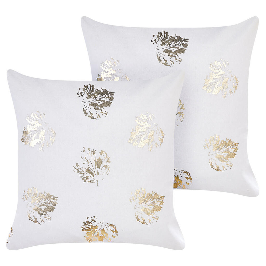 Beliani DEKORATIVNÍ POLŠTÁŘ sada 2 ks Bílý 45/45 cm Goldenrod