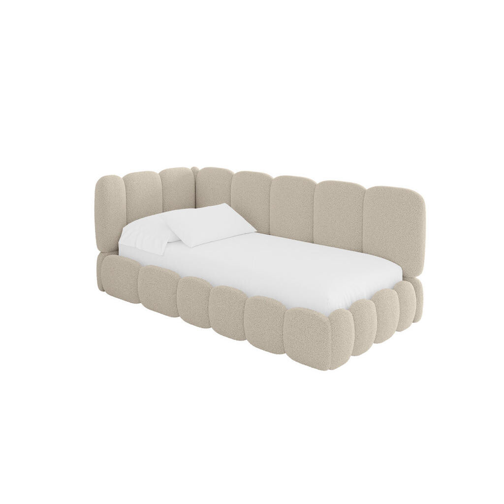 ALTDECOR JEDNOLŮŽKOVÁ POSTEL pro mládež s úložným prostorem, vpravo - AVRY 100x200 tmavě béžová