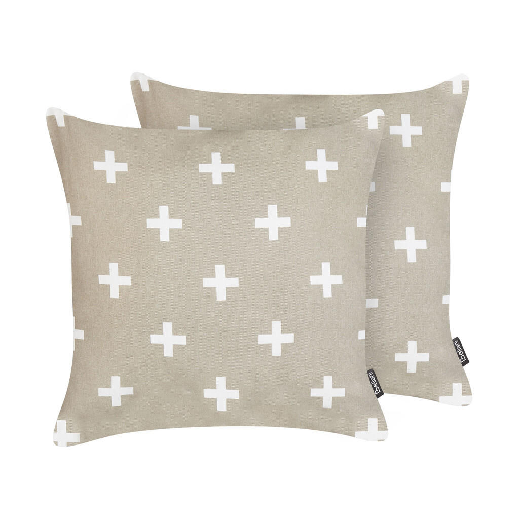 Beliani DEKORATIVNÍ polštář sada 2 ks Taupe 45/45 cm Velleia