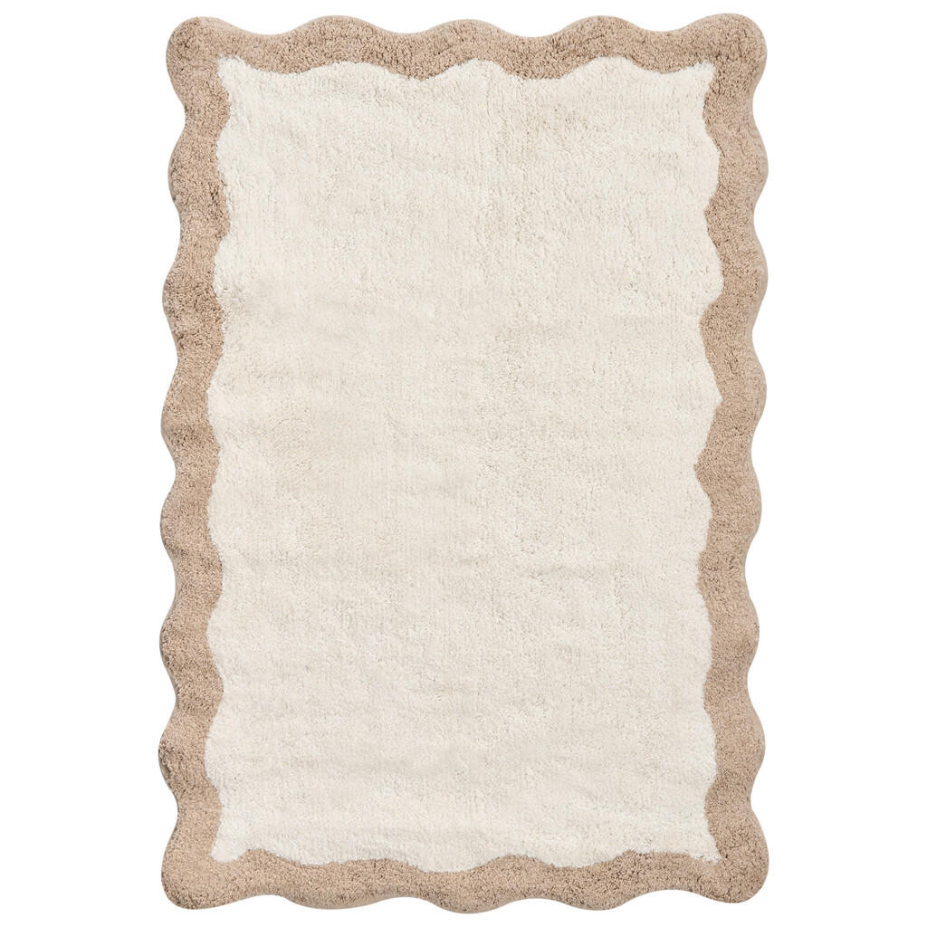 Beliani KOUPELNOVÁ PŘEDLOŽKA Hnědá/Béžová 60/90 cm Bavlna Nangal