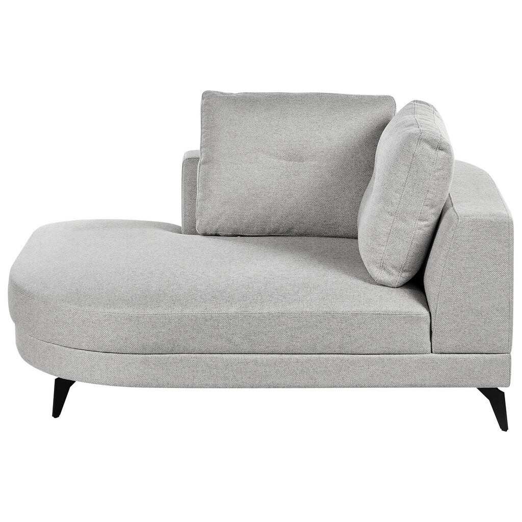 Beliani ČALOUNĚNÉ LEHÁTKO CHAISE LONGUE Umělý len Šedé Yuri